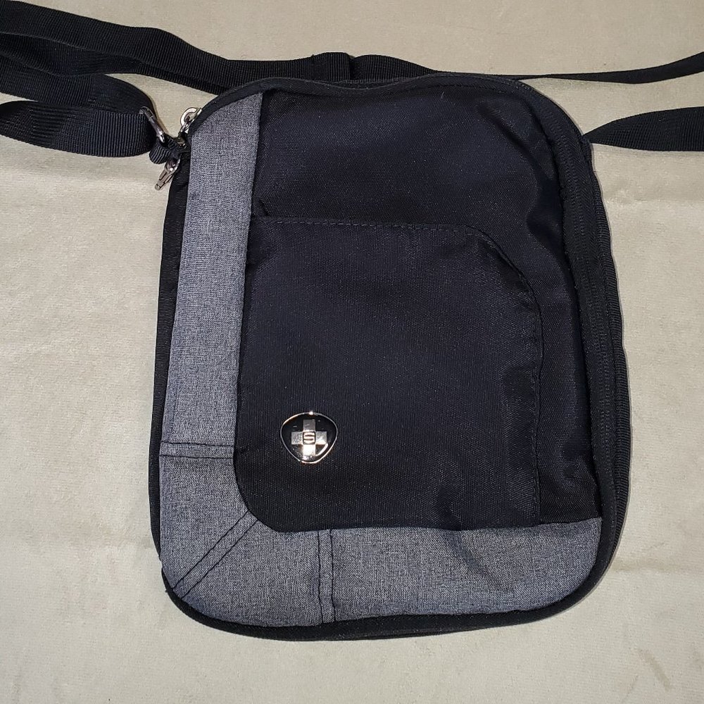 COPY - Cross body bag/purse, black grey, Swiss brand